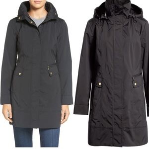 Cole Haan Signature Packable hooded raincoat black